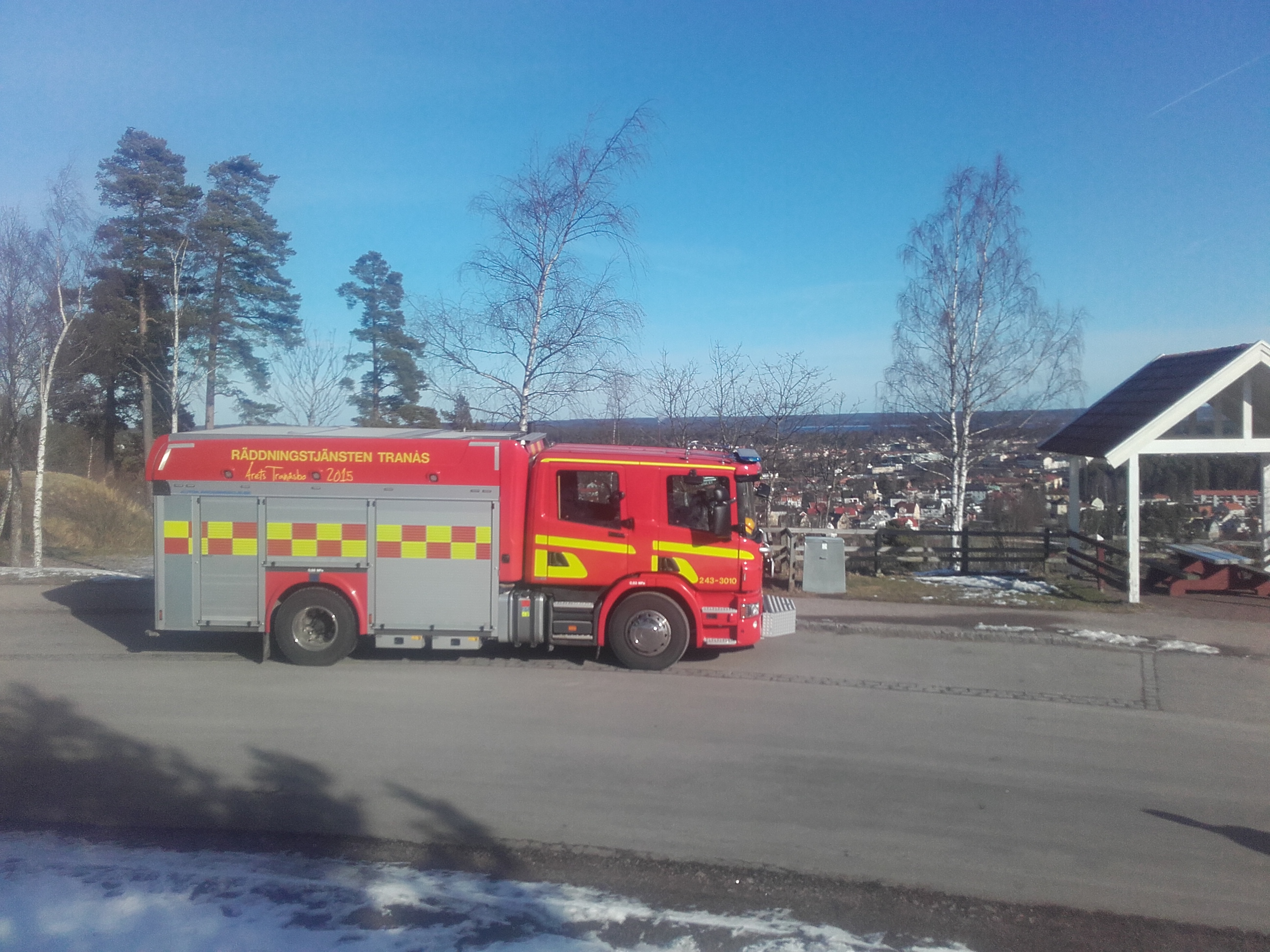 Brandbil vid Höganloft