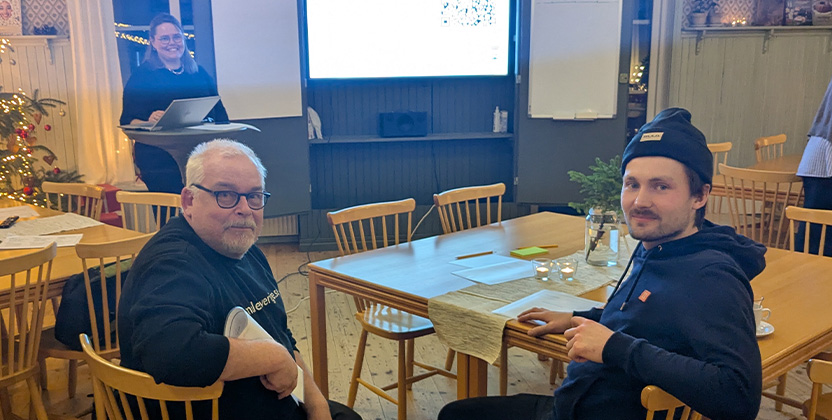 Joacim Jansson och Oskar Lööke från kostavdelningen var två av deltagarna på handledarutbildningen.